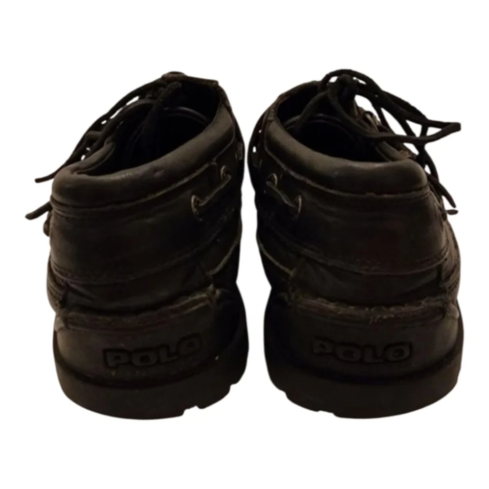 Polo Ralph Lauren vintage black buckle deck boat shoes loafers men's size 10.5 D